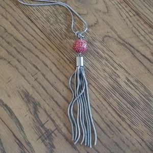 Long jewel tassel necklace